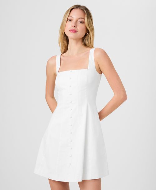 Women's Sleeveless Square Neck Mini Dress - Summer White