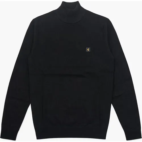 Men's Gabicci Vintage Duke Black Turtle Neck Sweatshirt - : LARGE