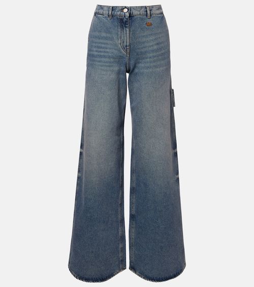 Courrèges Logo wide-leg jeans