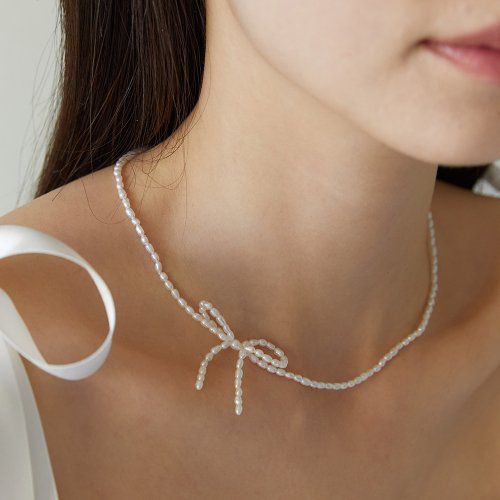 Freshwater Pearl Ribbon Necklace NZ2117