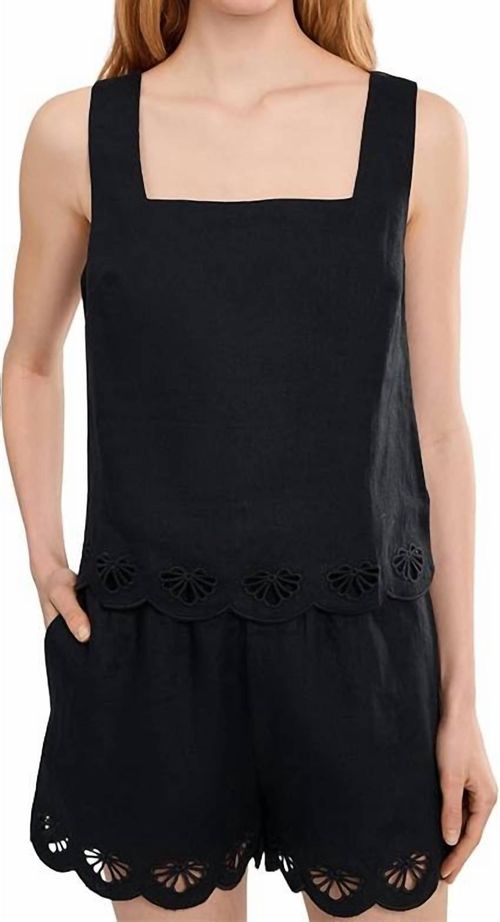 Almost There Linen Top In Black