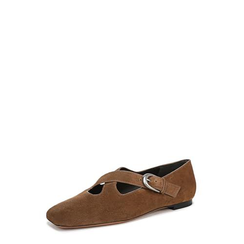 Vince Womens Cici Ballet Flat Dark Clay Suede