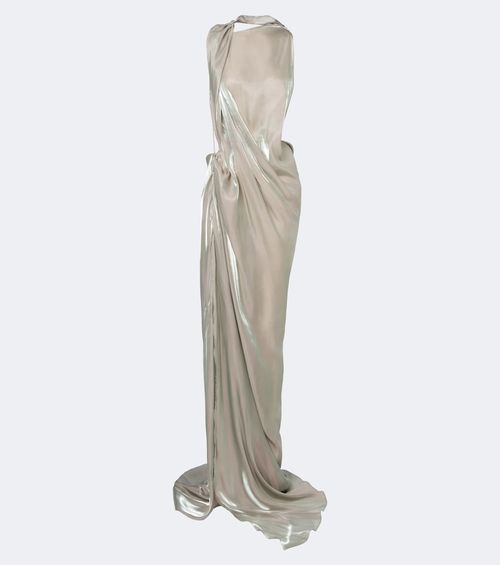 Glow Up draped open-back gown