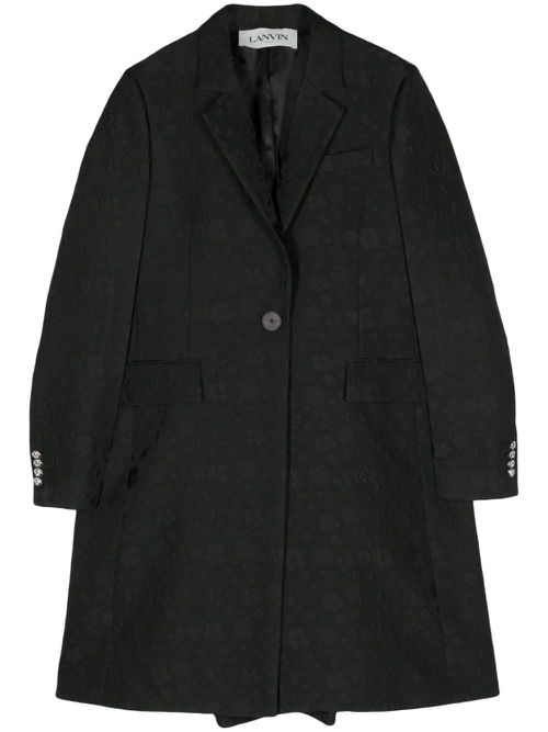 Cloqué midi coat - Black