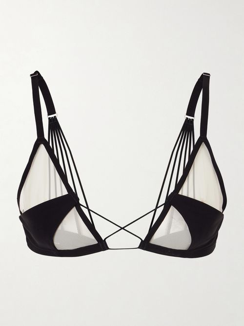 Tulle-trimmed Bra - Multi