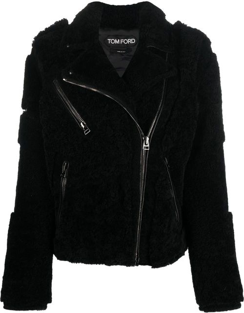 Shearling zipped jacket - Black