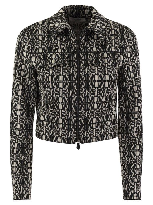 All-over Patterned Zip-up Jacket