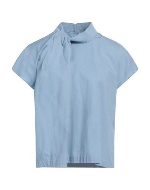 Alpha Studio Woman Top Light blue Size 10 Cotton, Elastane