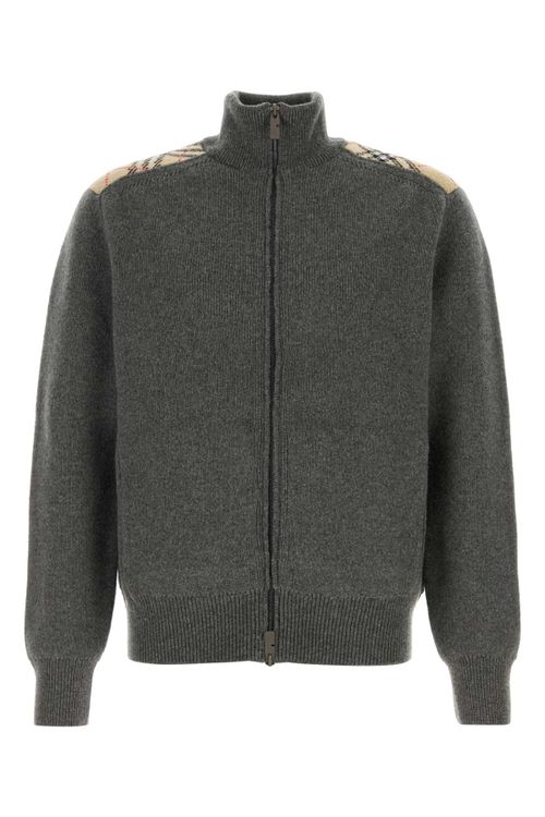 Dark Grey Wool Blend Cardigan