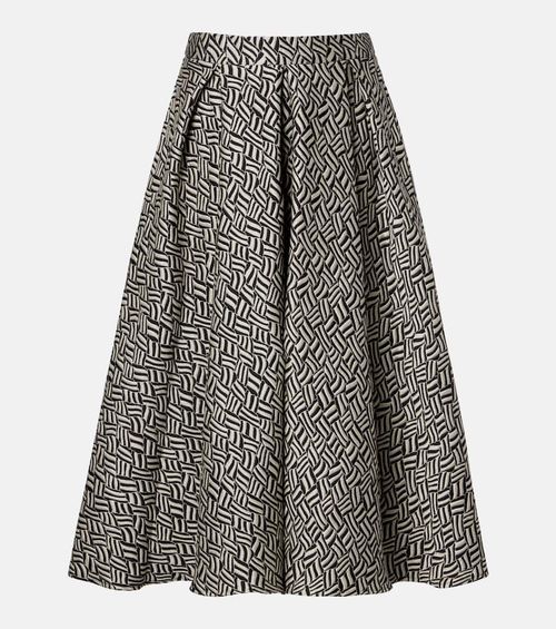Perle cotton-blend jacquard midi skirt