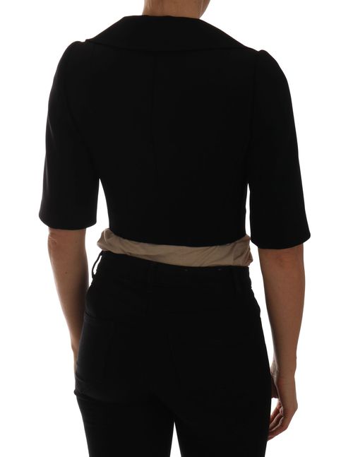 Cropped Virgin Wool Blazer — Black