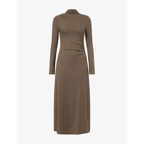Womens Margaret Draped-Panel Jersey Midi Dress