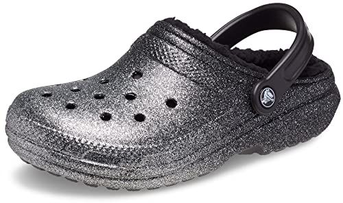 Crocs Unisex Classic Glitter Lined Clogs | Fuzzy Slippers