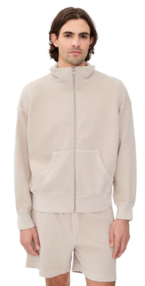 Jean Waffle Zip Jacket Bisque