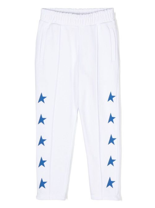 Star-print jersey trousers - White