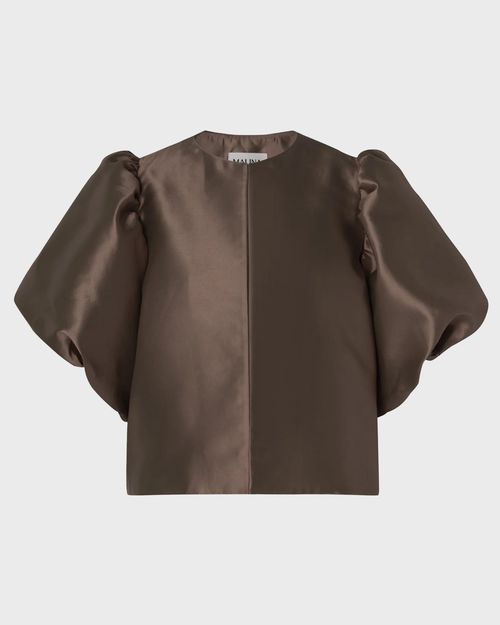 Malina Blouse Cleo Pouf Sleeve Chocolate