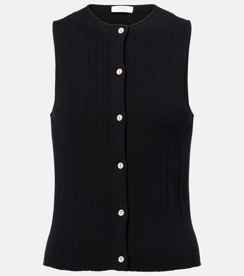 Ribbed-knit cotton top