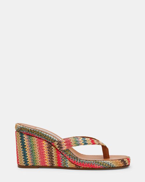 Steve Madden Women's Playing Thong Sandals - Bright Multi - - Leather