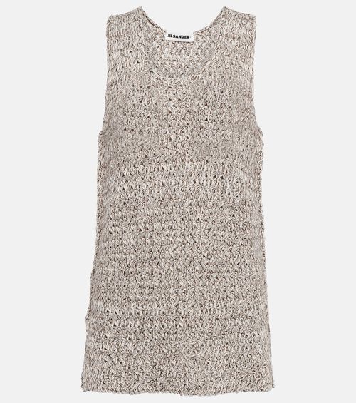 Knitted cotton-blend top