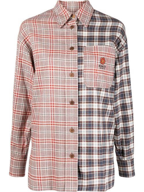 Mix-print shirt - Red