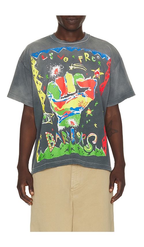 Barriers Worldwide Voodoo Tee in Charcoal. S. Also in M, L, XL/1X