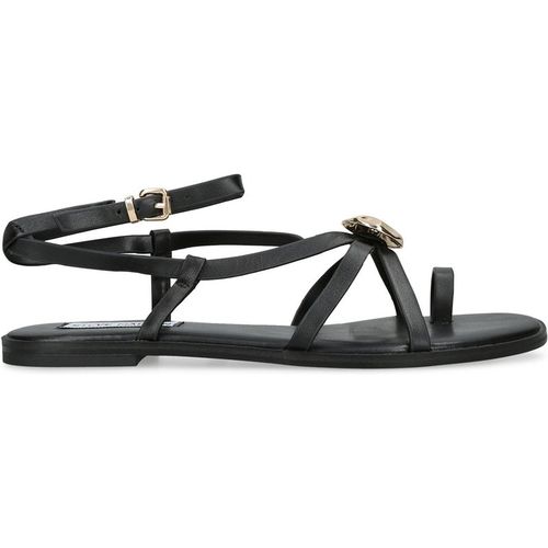 Steve Madden Womens Leather Napa Valley Black Sanda