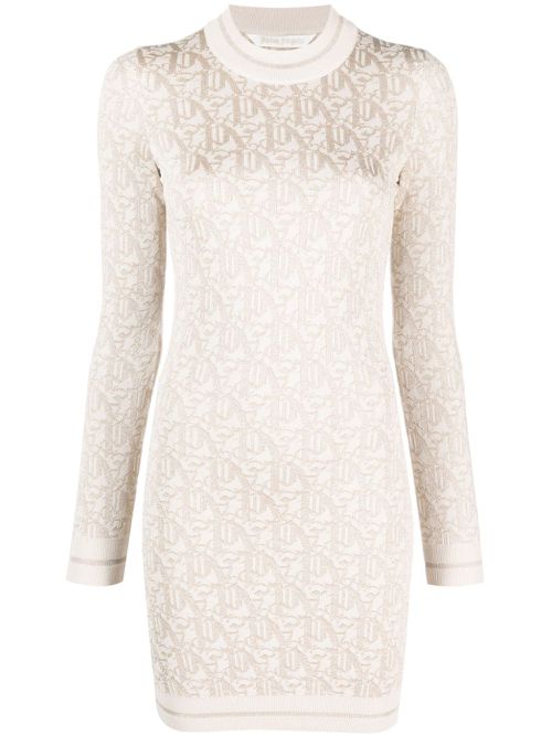 Monogram jacquard minidress - Neutrals
