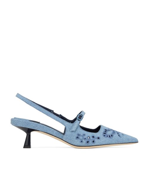Jimmy Choo Didi 45 Denim Slingback Pumps