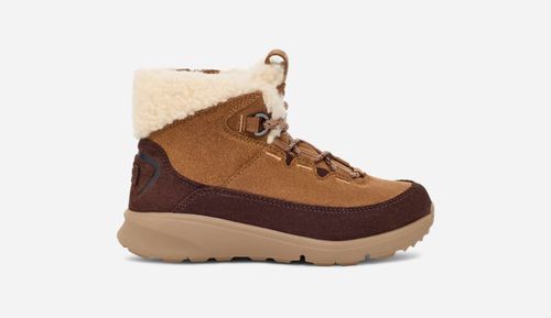 ® Kids' TerreTrail Cozy Lace Suede Cold Weather Boots in Chestnut