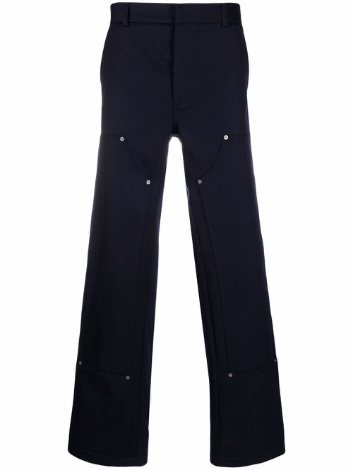 Workmen multiple-pocket straight-leg trousers - Blue