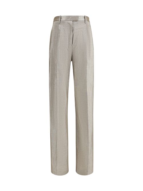 Lurex Tweed with Micro Sequins Trousers — Beige