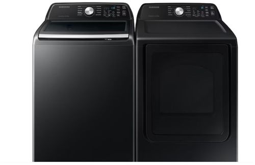 Samsung Side-by-Side Top Load Washer and Electric Dryer Set in Black SAWADREAV