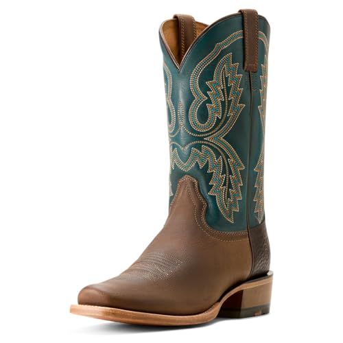 ARIAT BMVY9 Mens Deep Water Western Boot Distressed Black Piraruci/Ancient Black