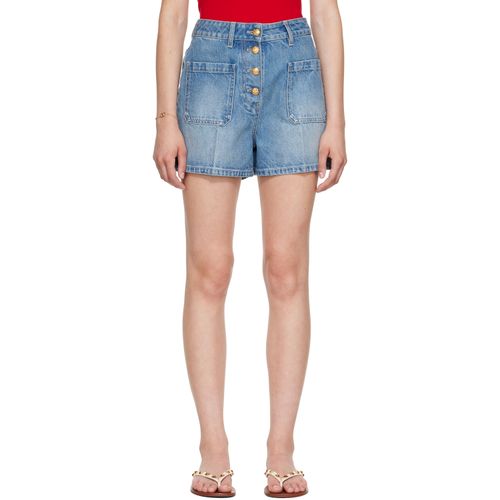 Blue Patch Pocket Denim Shorts
