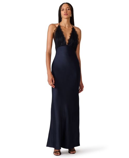 Women's V-Neck Dress - Navy