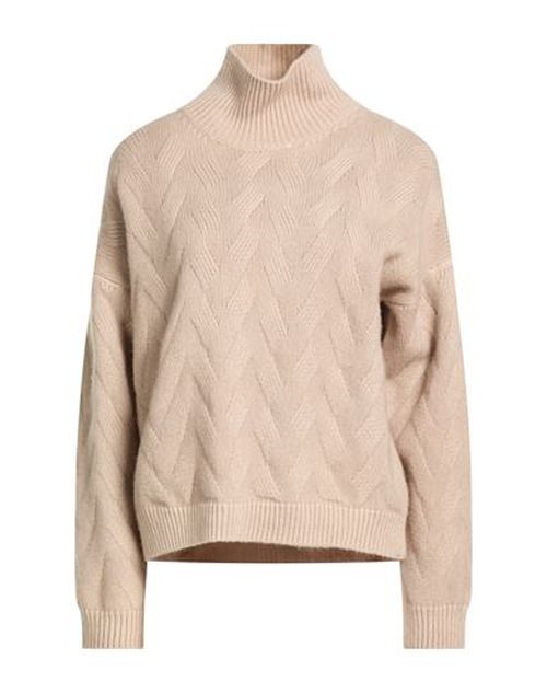 Woman Turtleneck Beige Size 8 Cashmere