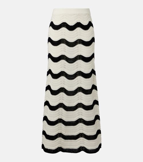 Chevron cotton crochet midi skirt