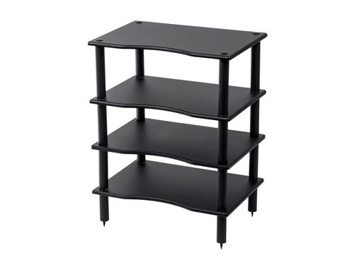 Monolith by 4 Tier Audio Stand, 0.60 Shelf Thickness, Black