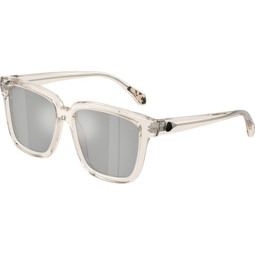 Moncler Unisex Moncler ME6026 CLASICO 30037I Gafas de sol Acetato Blanco Plata Pillow Norma