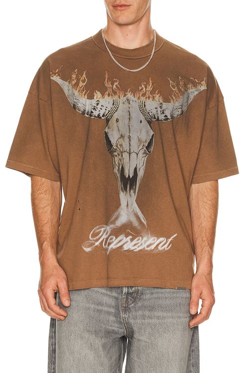 REPRESENT British Cowboys Tee in Dusty Brown - Brown. M also in L, S, XL/1X