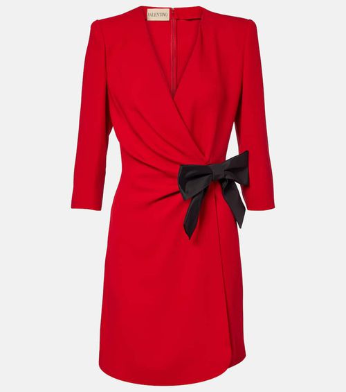 Bow-detail silk minidress