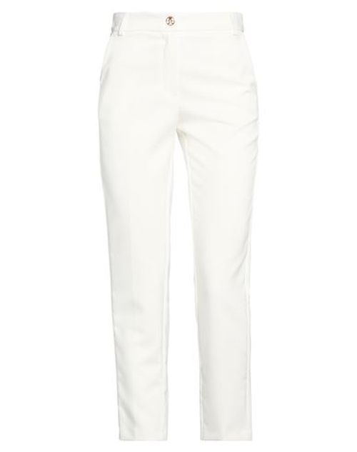 Woman Pants White Size 2 Polyester, Elastane