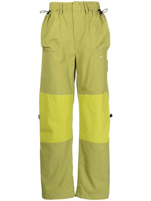Contrast-panel cargo trousers - Green