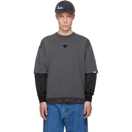 Gray Moonface Logo Long Sleeve T-shirt