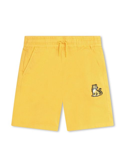 Kotora-embroidered drawstring track shorts - Yellow