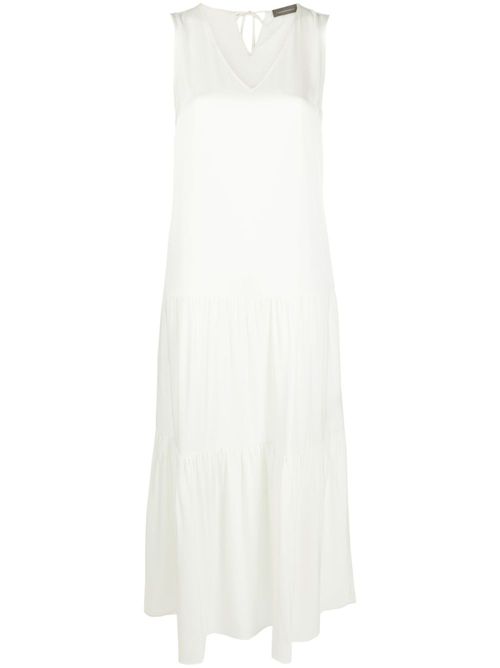V-neck sleeveless maxi dress - Neutrals
