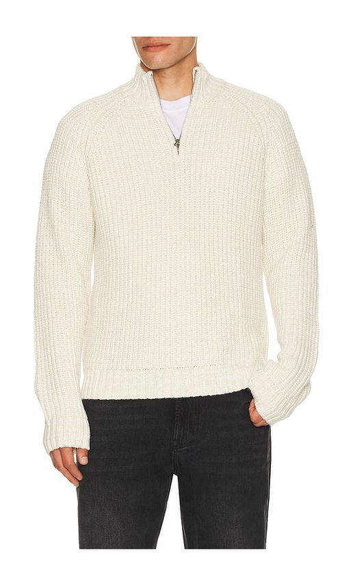 Rails Stratton Quarter Zip Sweater in Cream. - S also in L, M, XL/1X