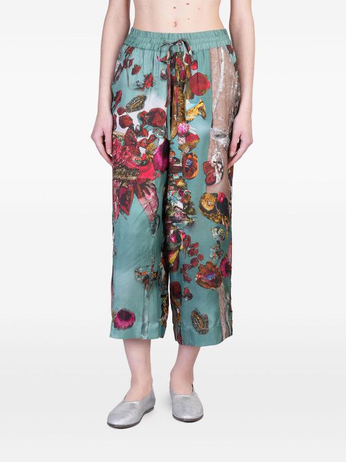 YAVI graphic-print trousers - Green