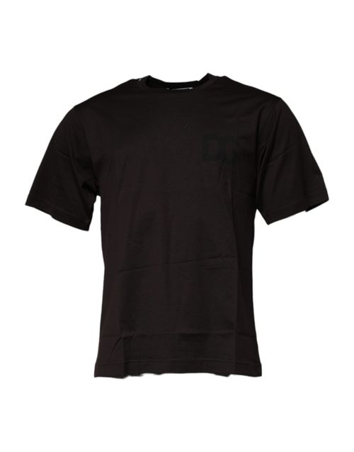 Logo Cotton Crew Neck T-Shirt — Brown