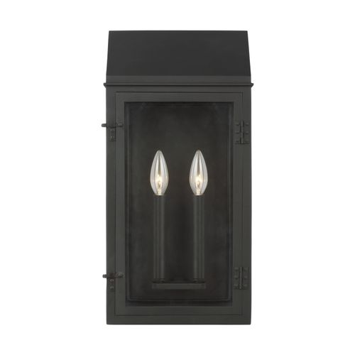 Visual Comfort Studio Hingham 2-Light Outdoor Wall Light in Textured Black by Chapman & Myer